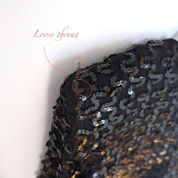 Sequin Cropped Black Jacket w/ Shoulder Pads - Picture 6 of 7